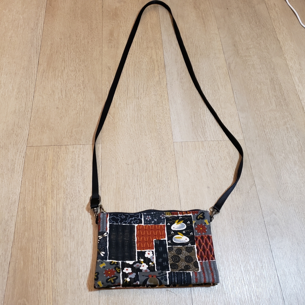 Cute Japanese Fabric Padded Crossbody Bag